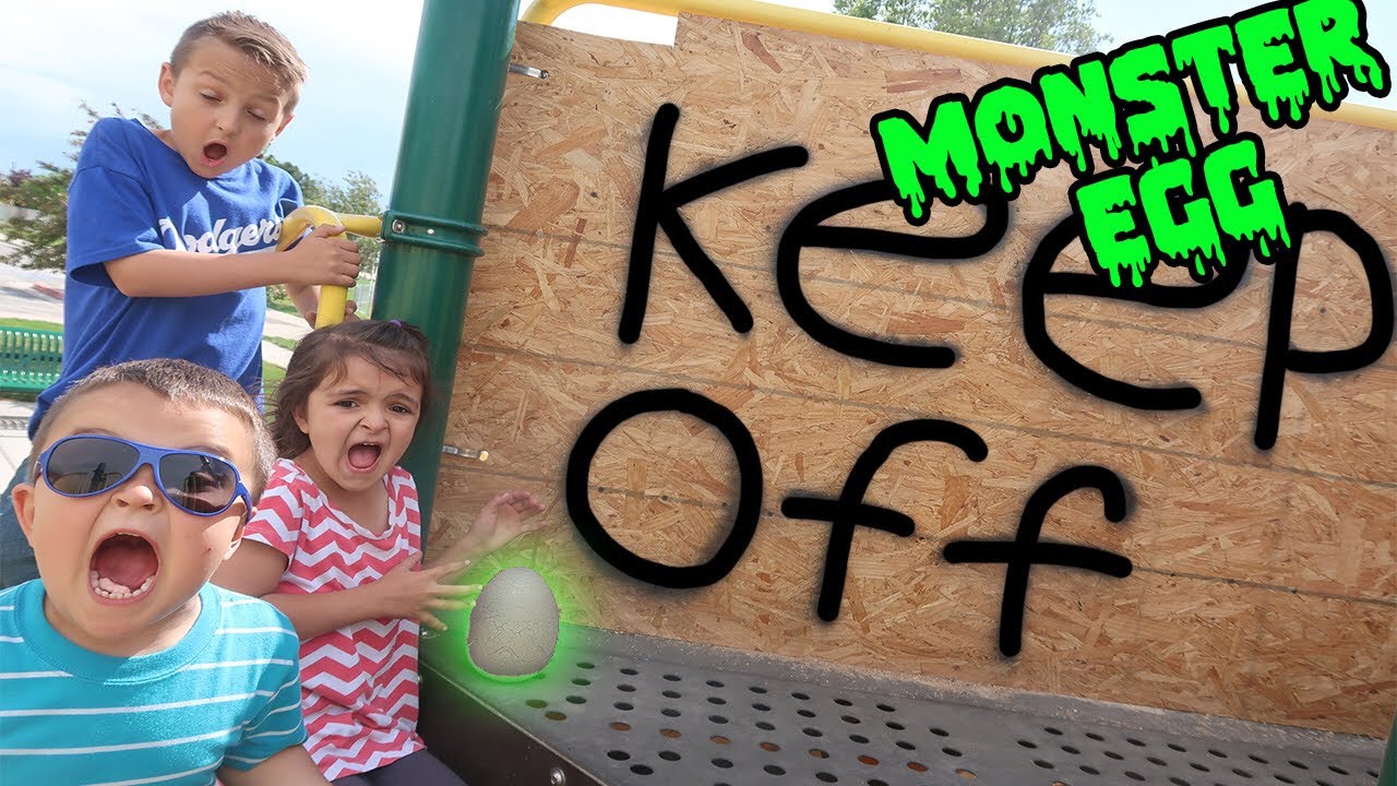 WE FOUND A MONSTER EGG AT THE PARK!!!