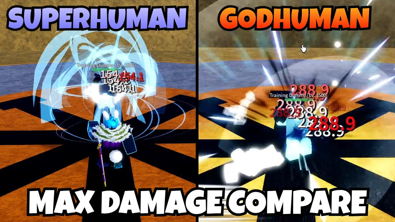 Comparing Superhuman And GodHuman Max Damage!! [🌊 Blox Fruits Update 17.3]