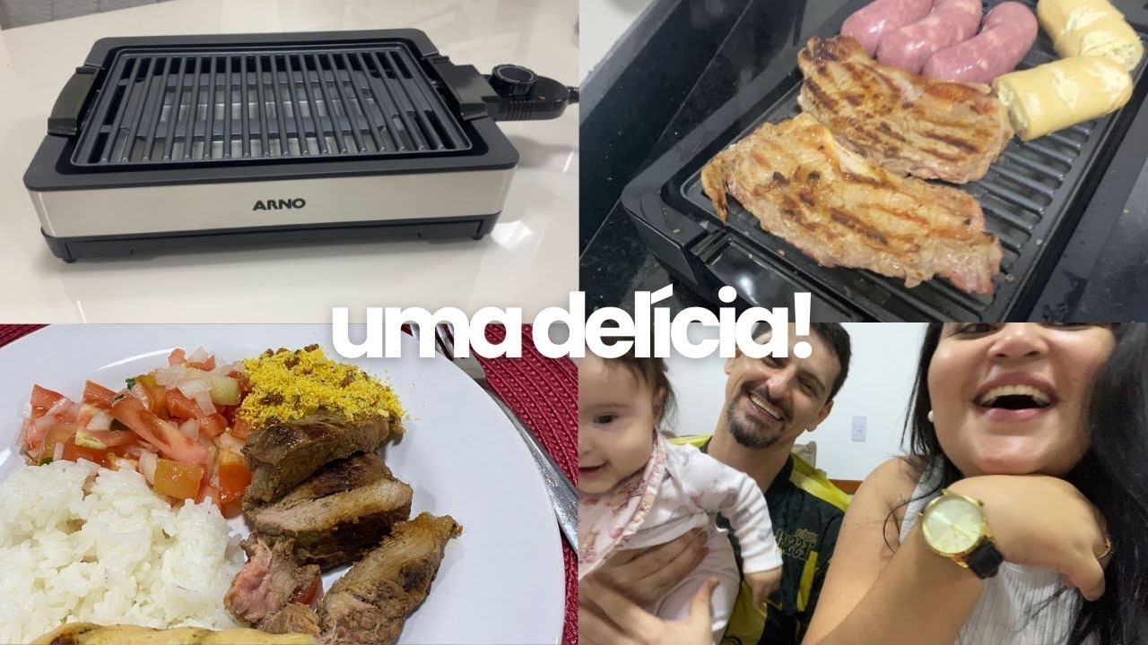 COMPRAMOS UMA CHURRASQUEIRA ELÉTRICA ARNO - PRIMEIRO CHURRASCO NO APÊ! 