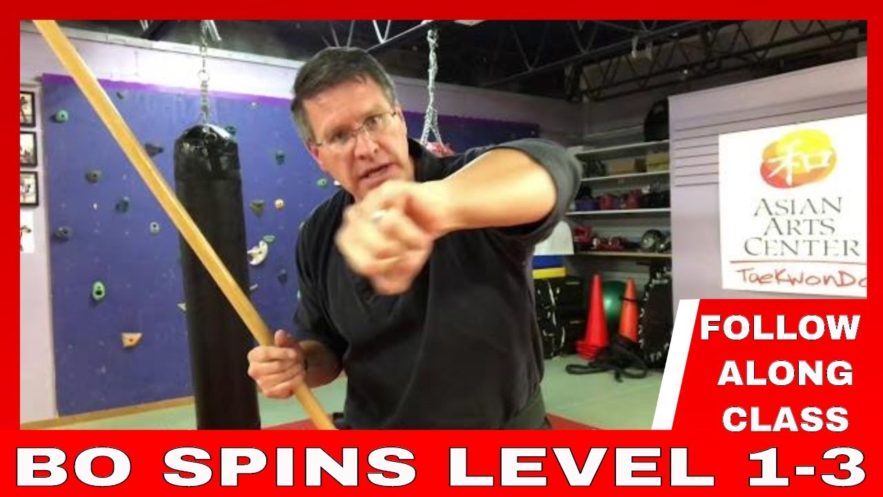 MARTIAL ARTS CLASS - 5 BO STAFF SPINS