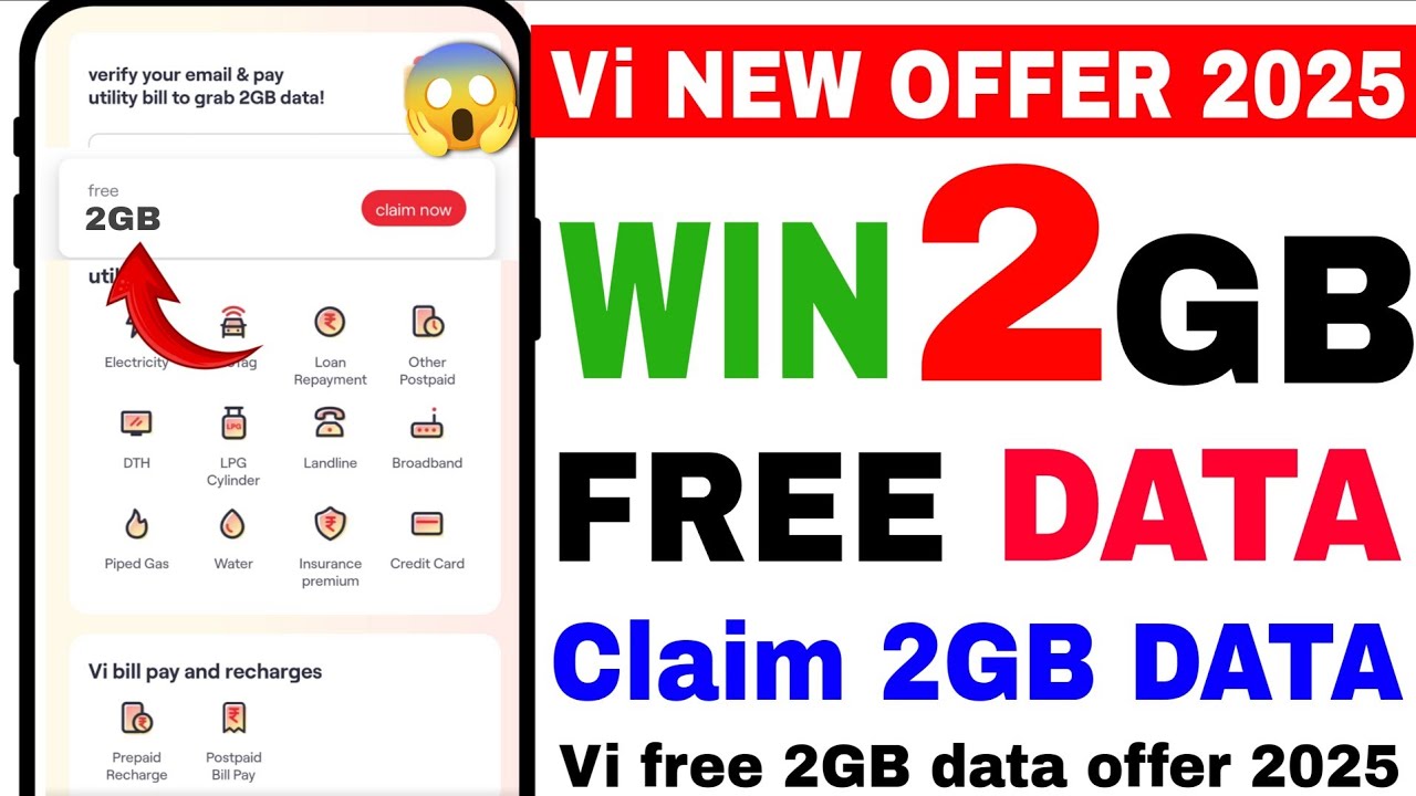 How To Get Free 2GB data in Vi | Vi free 2025 |Vi free 2GB data offer|Vi sim Me free data kaise paye