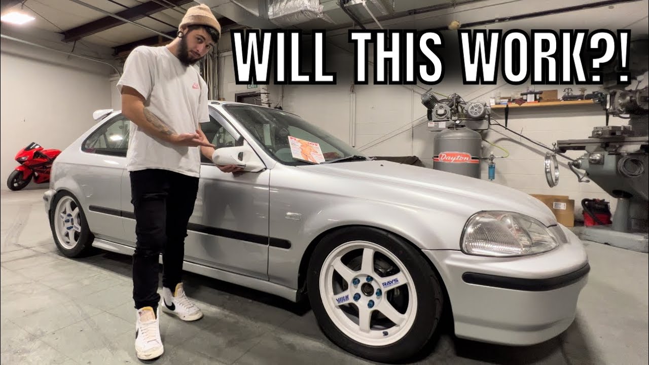 Custom Fitting S15 Ganador Mirrors On My Honda Civic!-New Shop Toy!