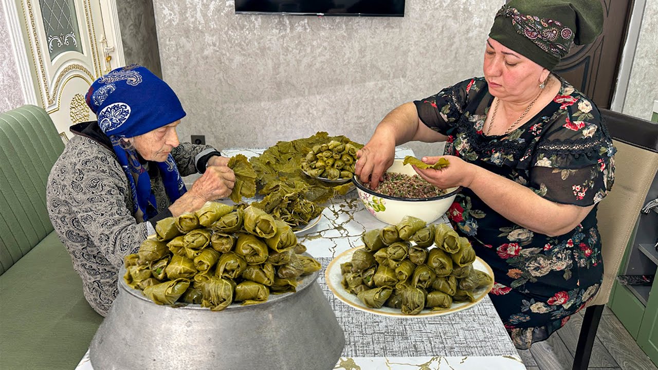 Микс из фаршированных виноградных листьев, шах-плова и рецепта цкана | Бабушкина кухня
