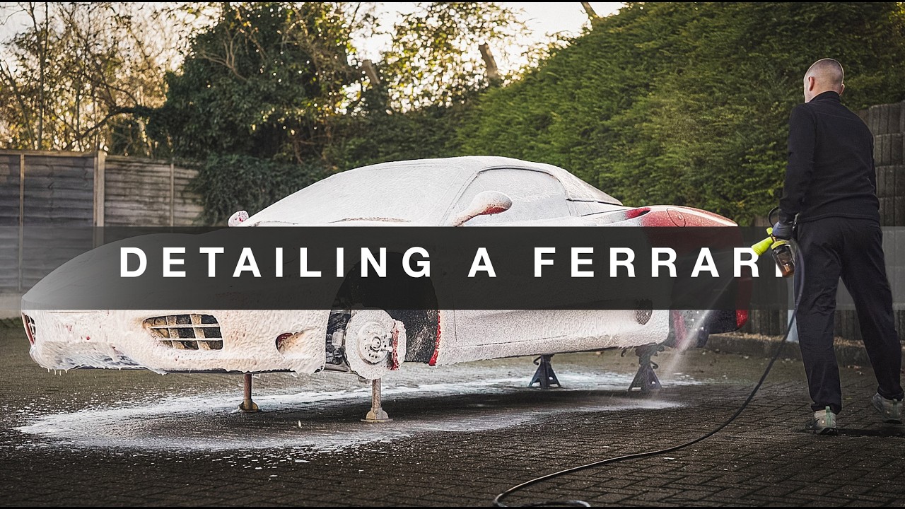 Как выполнить детейлинг Ferrari 360, включая нанесение керамического покрытия.