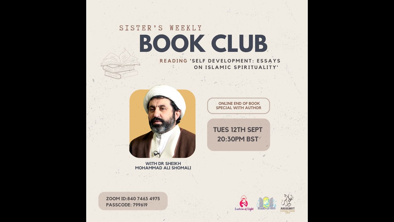 Q&A about the book  Self Development for Leeds Book Club, Sheikh Shomali, 12th September 2023