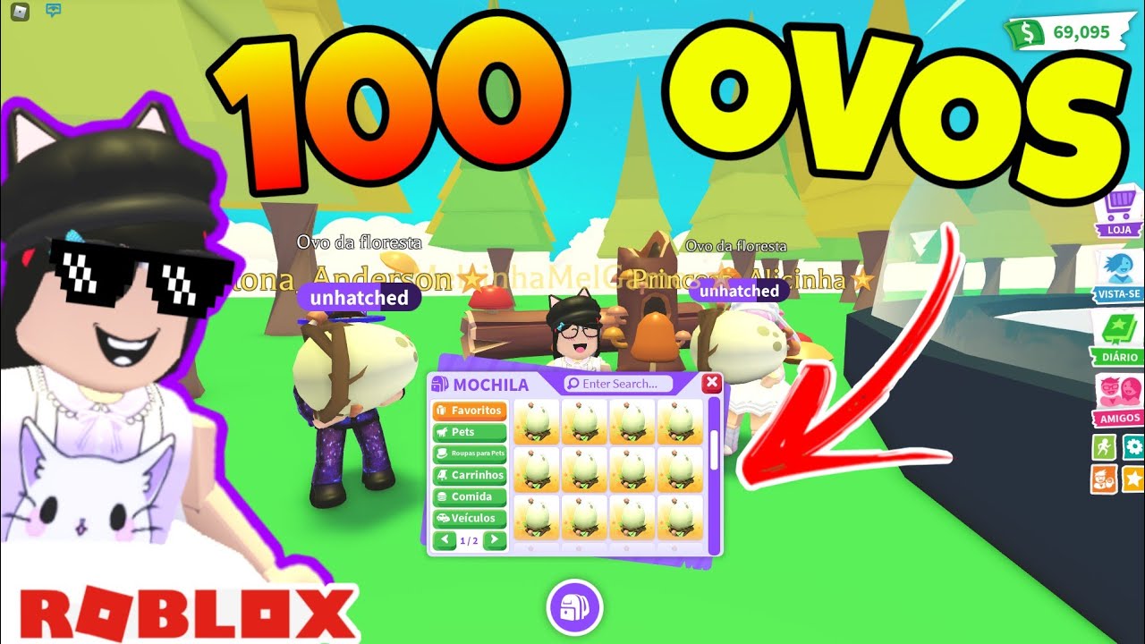 🐣 ABRINDO 100 OVOS da FLORESTA no ADOPT ME 🐣 Roblox