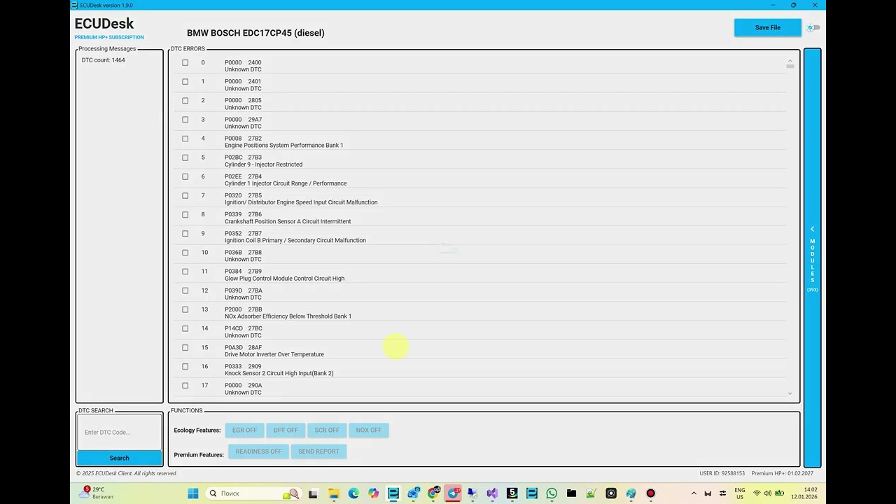 ECUDesk module BMW Bosch EDC17CP45 available