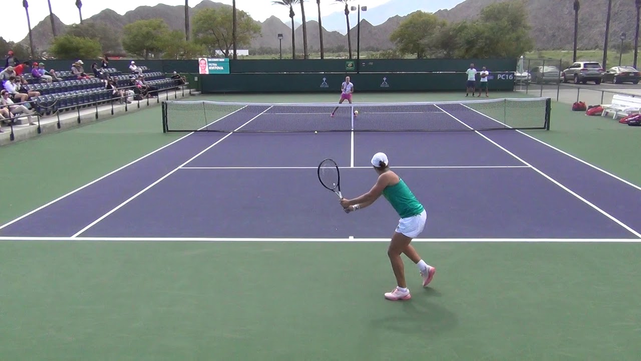 2019 Indian Wells Practice - Ashleigh Barty and Petra Kvitová