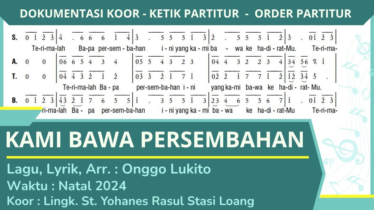 Kami Bawa Persembahan Onggo Lukito || Lagu Persembahan arr Onggo Lukito || Lagu Rohani Katolik