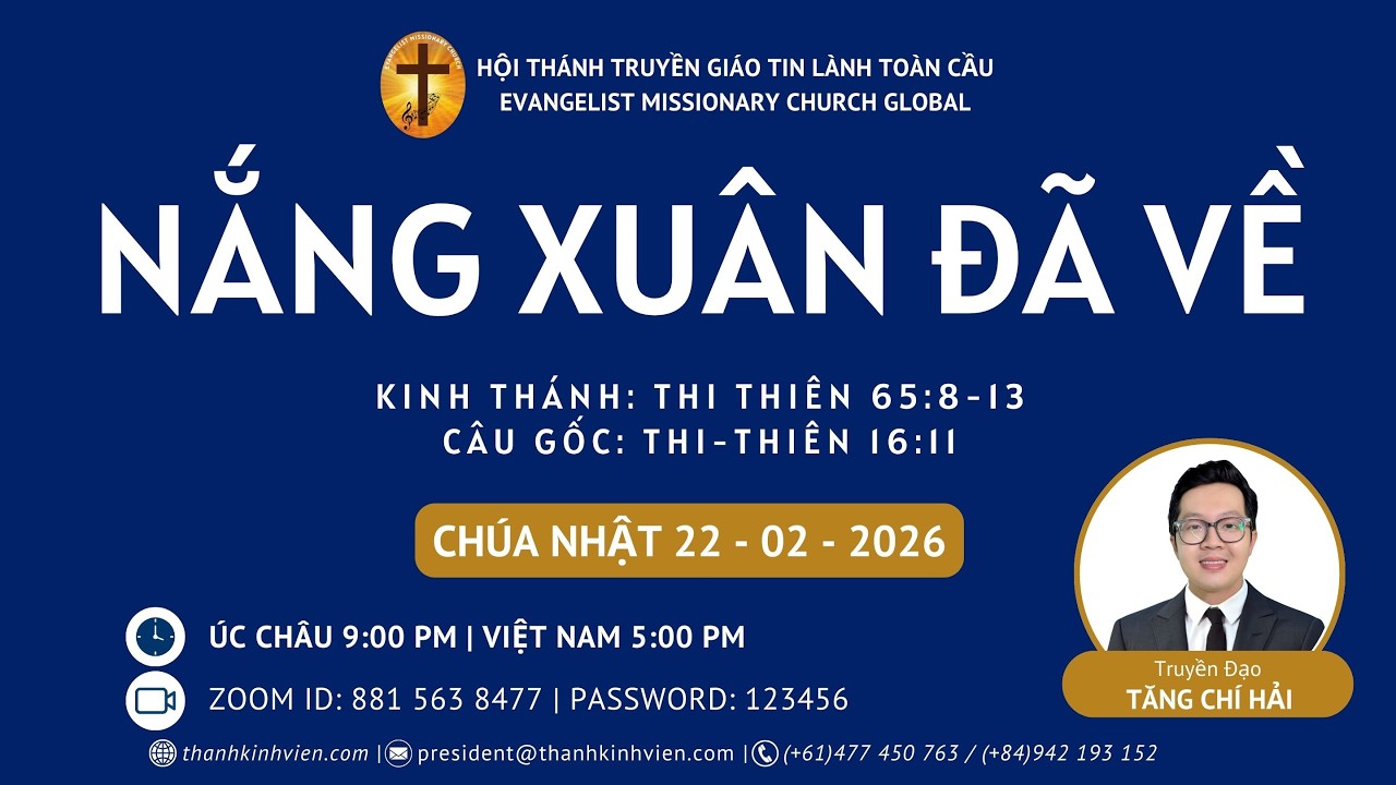 SỨ ĐIỆP - NẮNG XUÂN ĐÃ VỀ - 22-02-2026 - PASTOR HẢI TĂNG