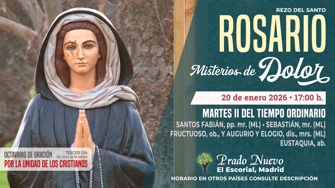 SANTO ROSARIO de hoy Martes (Misterios Dolorosos) en DIRECTO desde PRADO NUEVO a las 