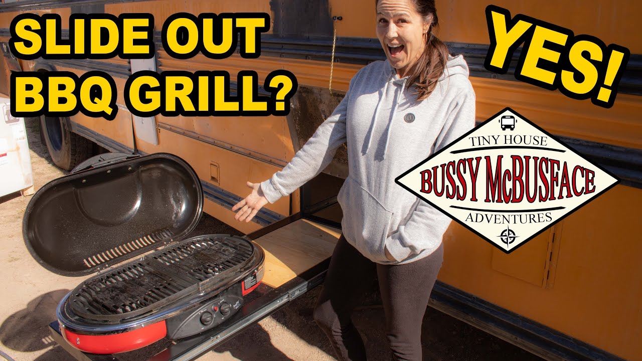We Built a Slide-Out BBQ Grill for Our Skoolie!