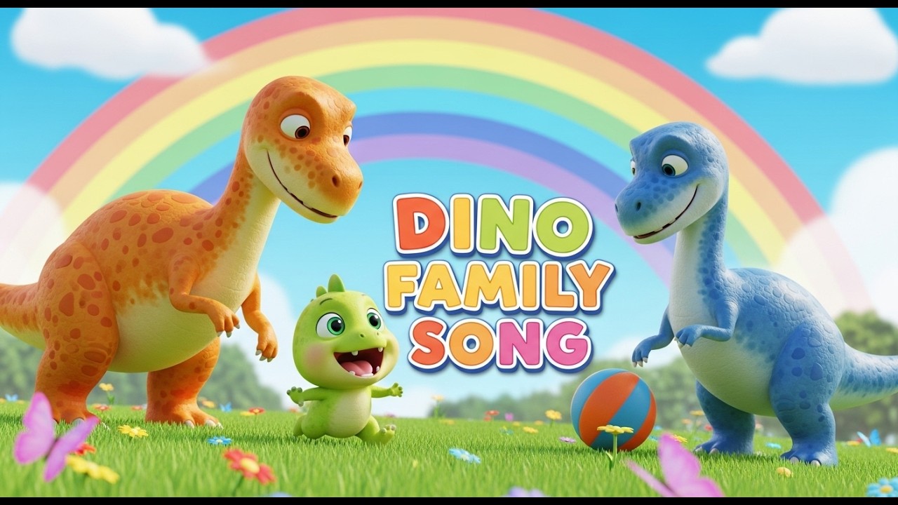 🦖 The Happy Dino Family Song 🦕 | Cute Dinosaur Dance for Kids | Fun Nursery Rhyme 🎵💚