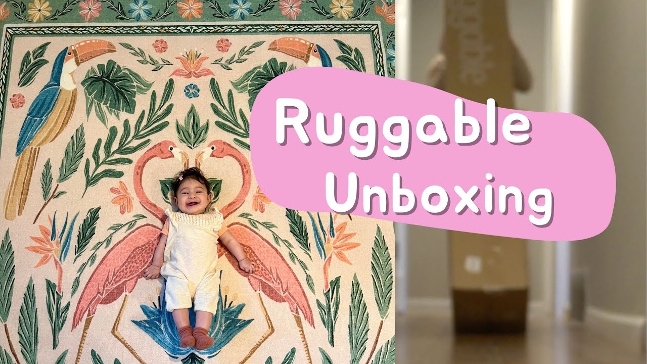 Ruggable Unboxing | Iris Apfel Birds Of A Feather Green & Peach Rug | baby nursery room decor