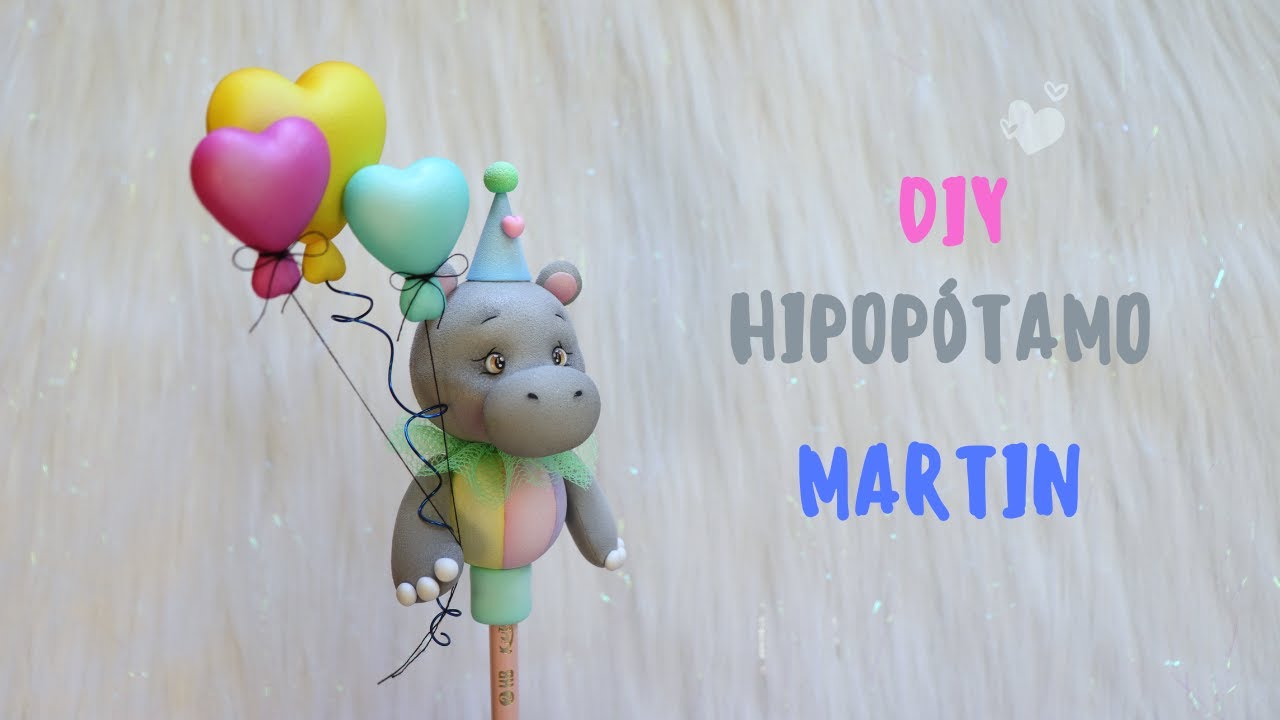 Fofucho de circo. Puntera de lápiz hipopótamo Martin