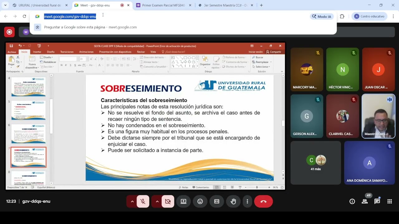 Derecho Procesal Penal II, Semana 7