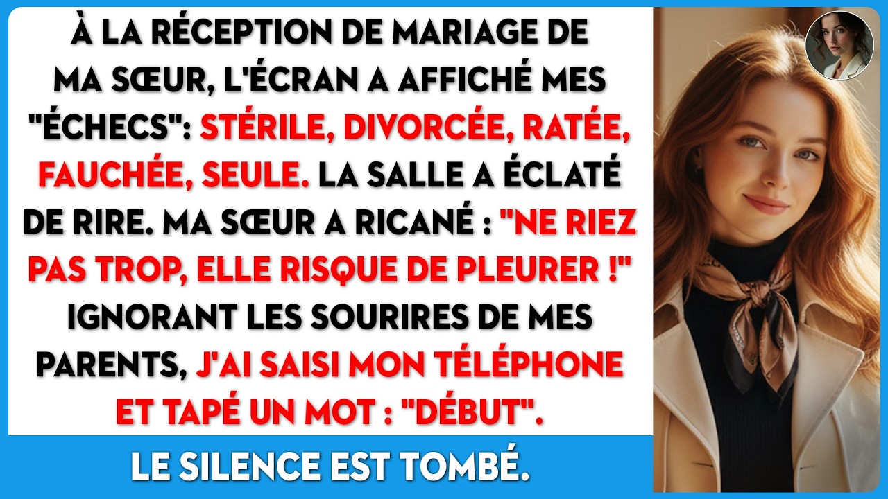 Au mariage de ma sœur, mes parents m'ont traitée de honte de la famille. Un SMS a tout changé.