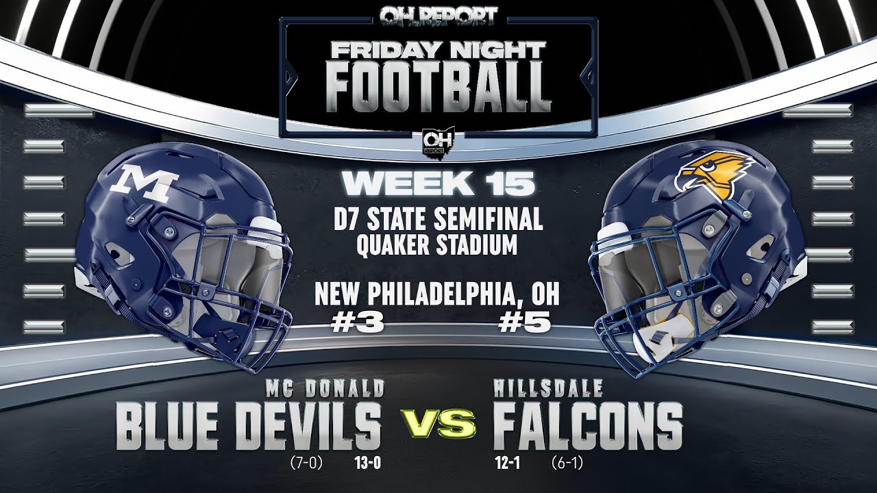 *RESTREAM* #3 McDonald Blue Devils (13-0) vs. #5 Hillsdale Falcons (12-1) - D7 State Semifinal FB