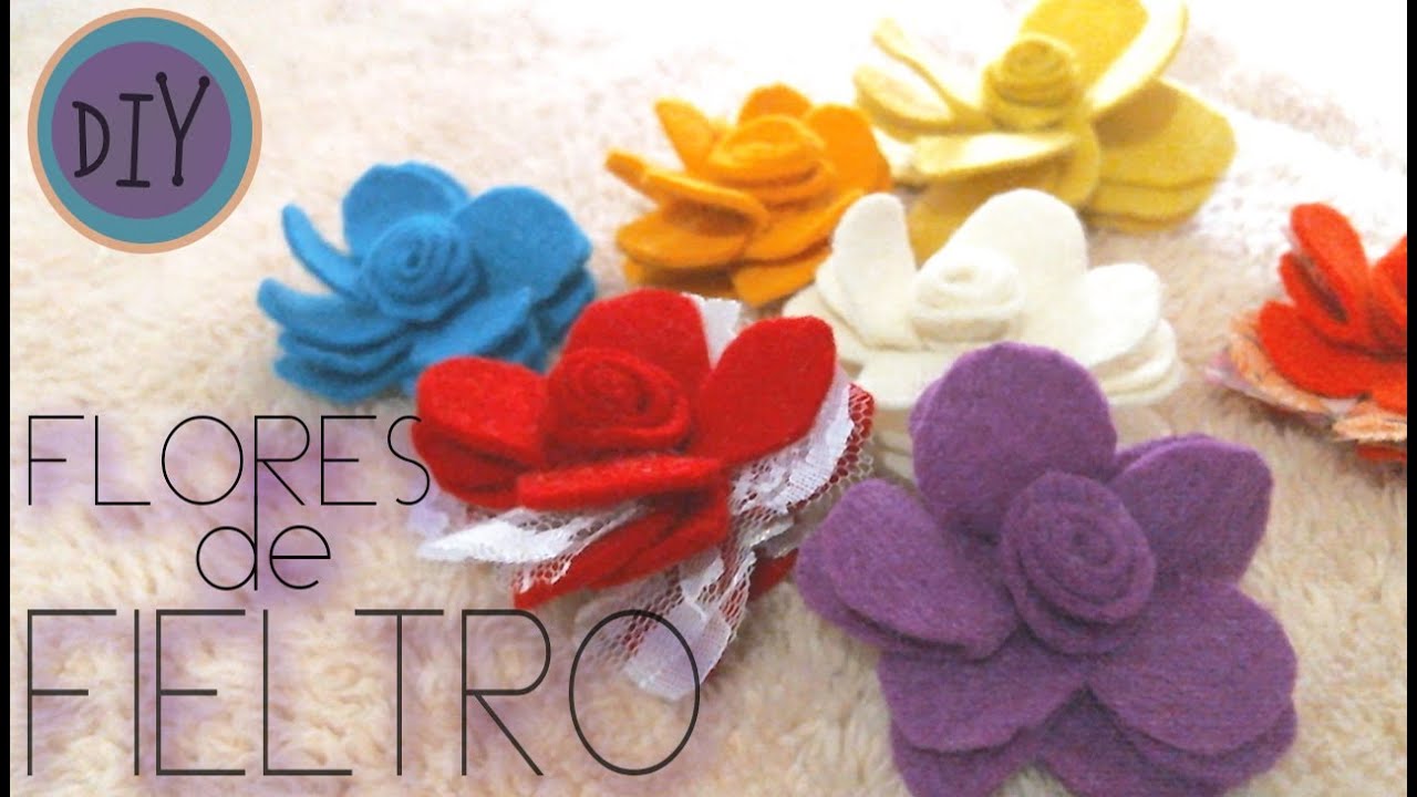 DIY Flores de fieltro,felt flowers