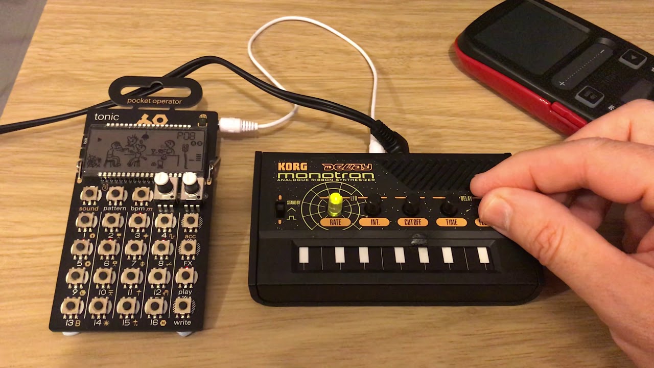 Using a Pocket Operator Tonic With a Korg Monotron Delay!