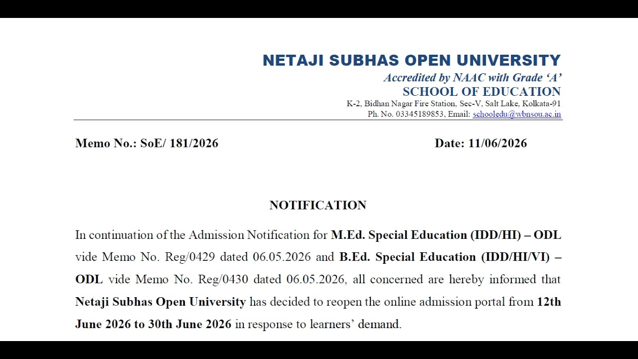 Notification_for_extention_of_BED_MED_admission_date // WBNSOU