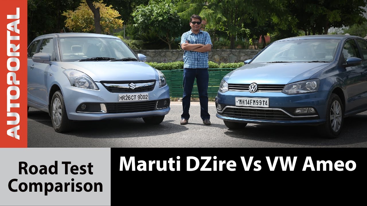 Maruti DZire Vs Volkswagen Ameo Test Drive Comparison Review - Autoportal