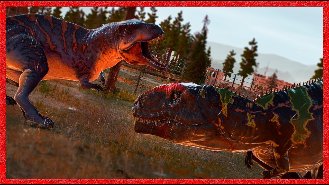 Giganotosaurus VS Acrocanthosaurus - Jurassic Clash | Jurassic World Evolution 3