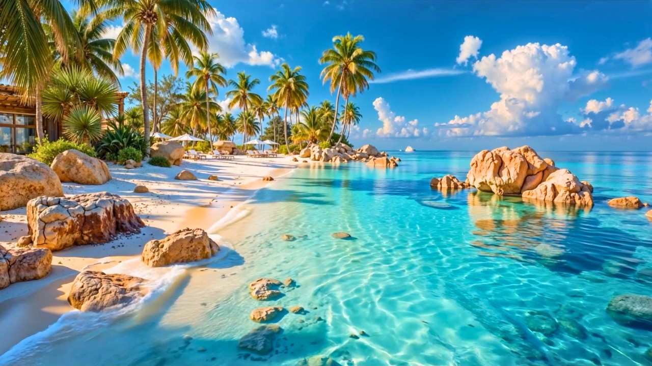 March Tropical Bossa Nova Cafe 🌴 Relaxing Jazz for Spring Morning Coffee | Sunny Beach Cafe Ambience