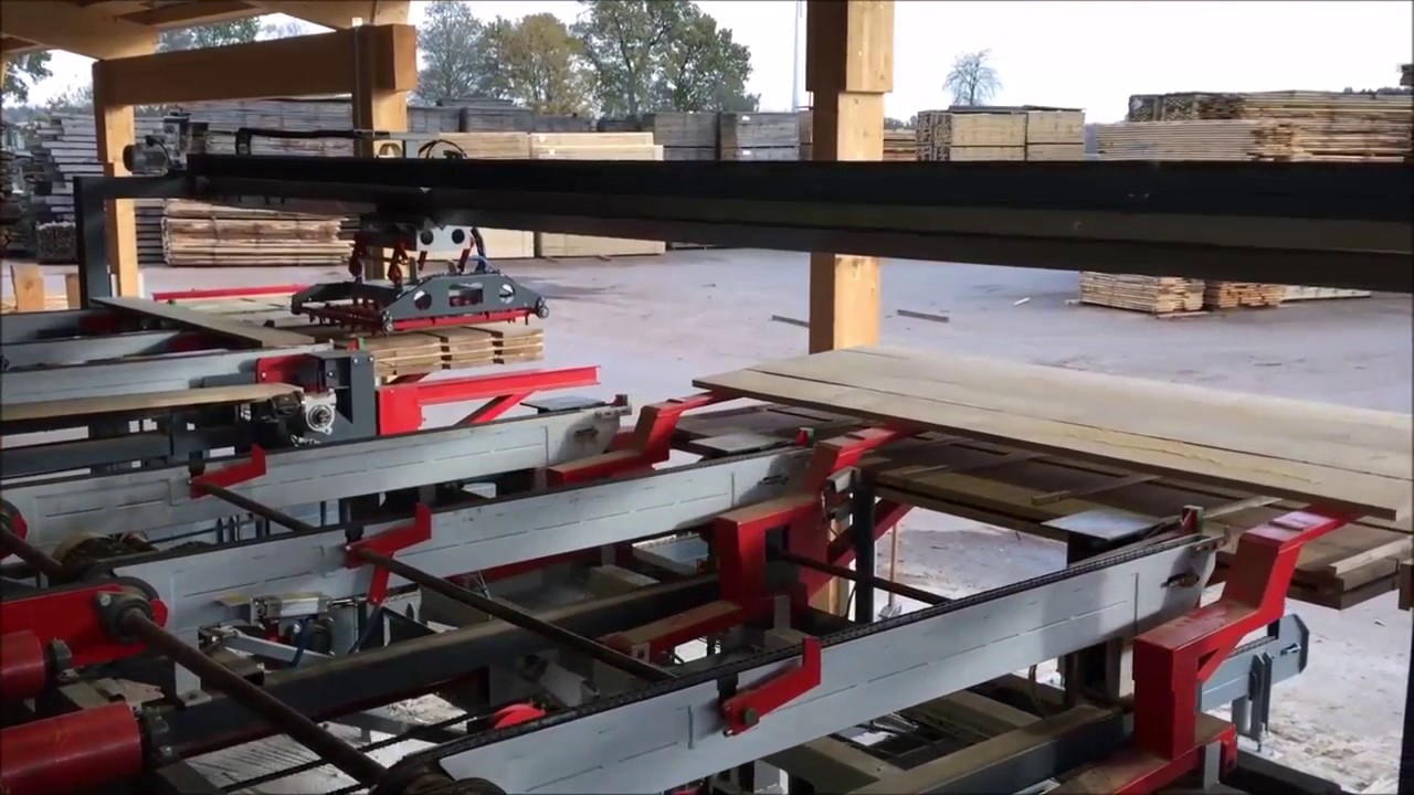 Stacking line with stick feeder