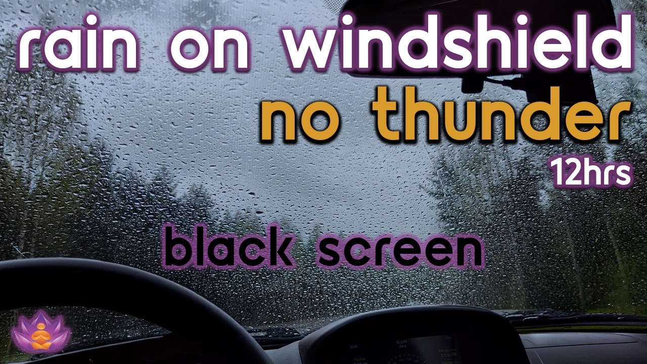 [Black Screen] Rain on Windshield &ndash; No Thunder | Cozy Rain Sounds Inside a Car for Sleeping