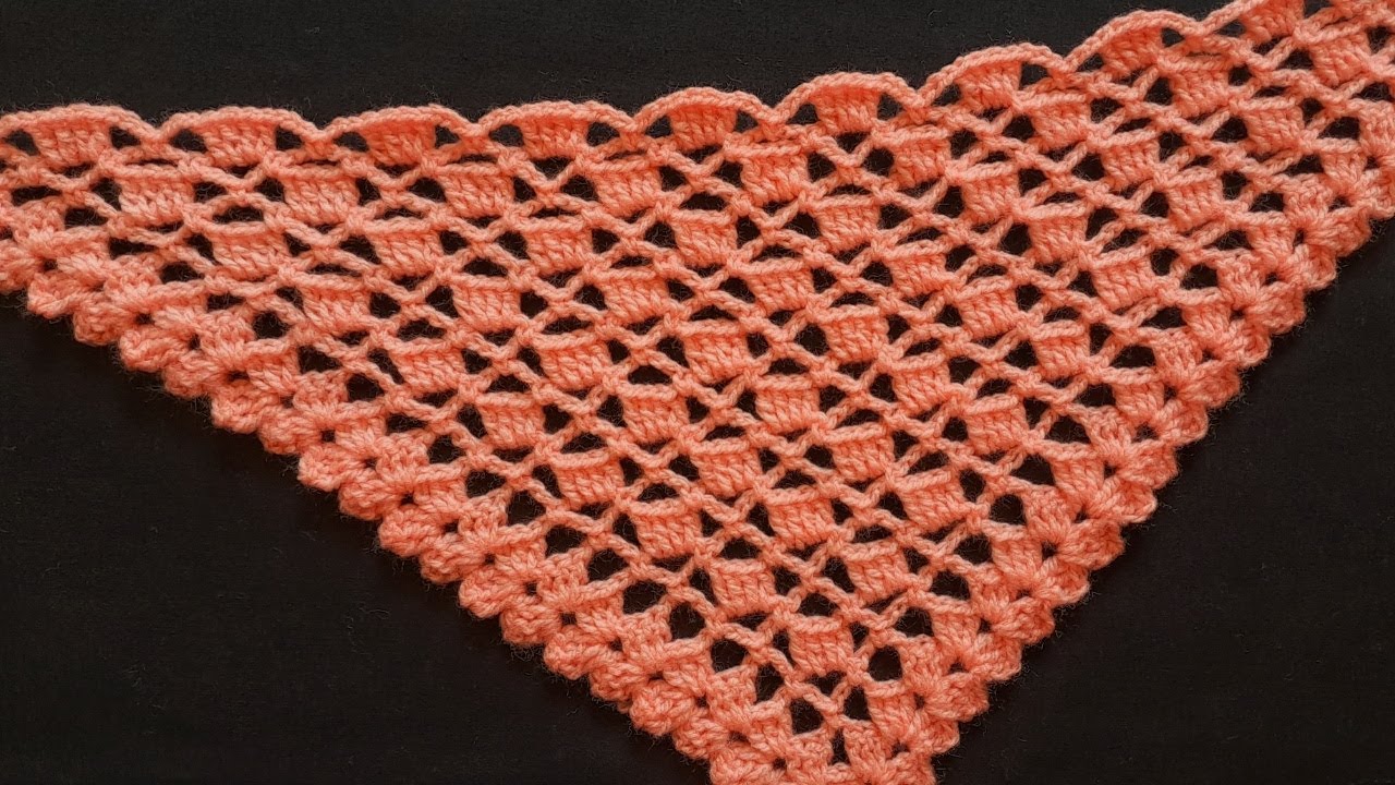 Puntada para Chal a Ganchillo Fácil de Tejer/Crochet Shawl Pattern/Crochet Triangle Shawl Tutorial