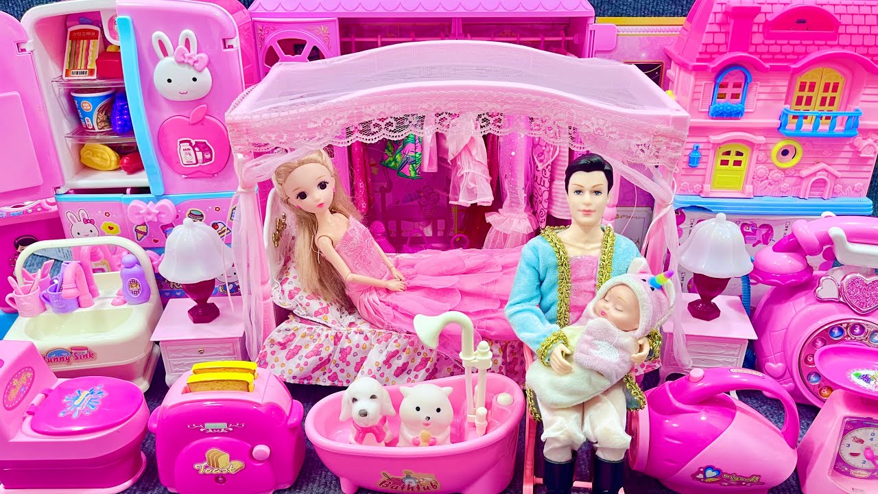 12 Minutes Satisfying Unboxing Super Barbie Princess Furniture Play Set, Barbie Doll Toy Review｜ASMR