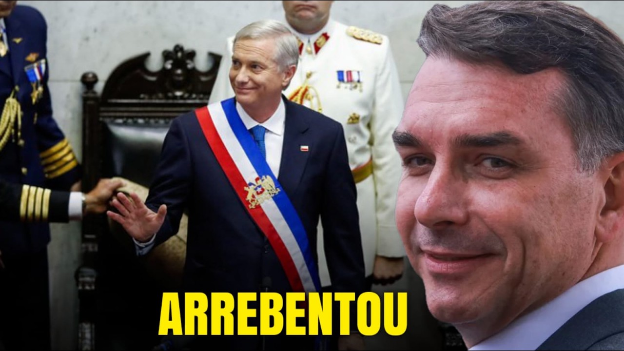 FLAVIO BOLSONARO NA POSSE DO NOVO PRESIDNETE DO CHILE