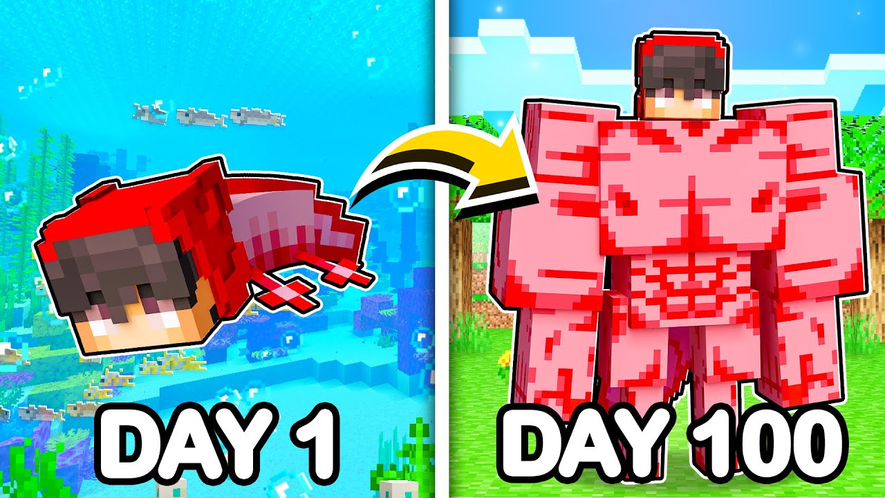 GROWING UP as an AXOLOTL in Minecraft!
