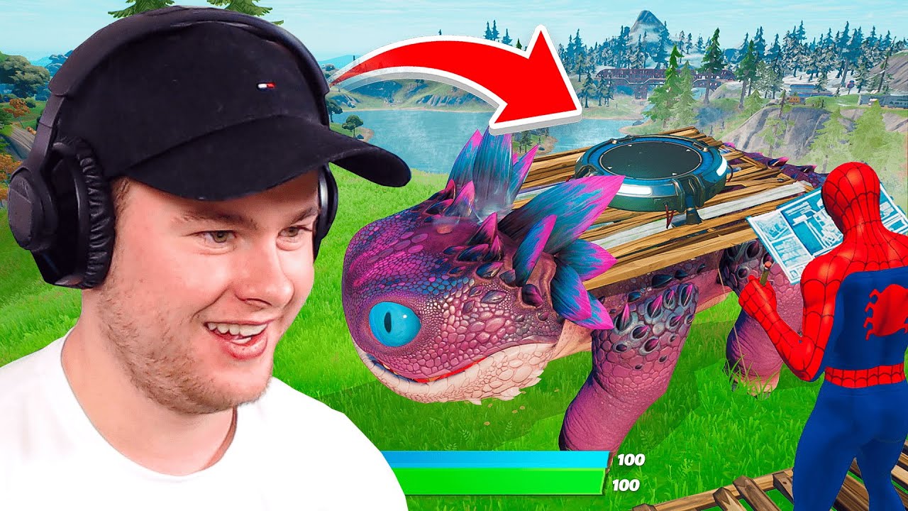 *NIEUW* LAUNCHPAD INGEBOUWD IN DINOSAURUS?! 😱 (Fortnite Battle Royale)