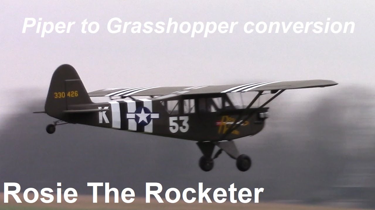 Piper Cub (2350mm wingspan) to L-4 Grasshopper conversion: Rosie the Rocketer