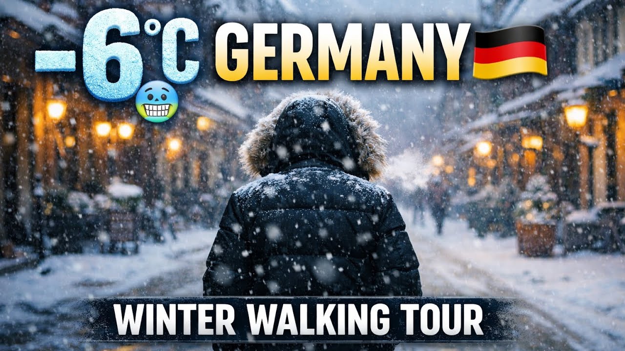 Germany Winter Walk 🇩🇪 | Walking in -6°C Snowy Streets (4K Ambient City Tour)
