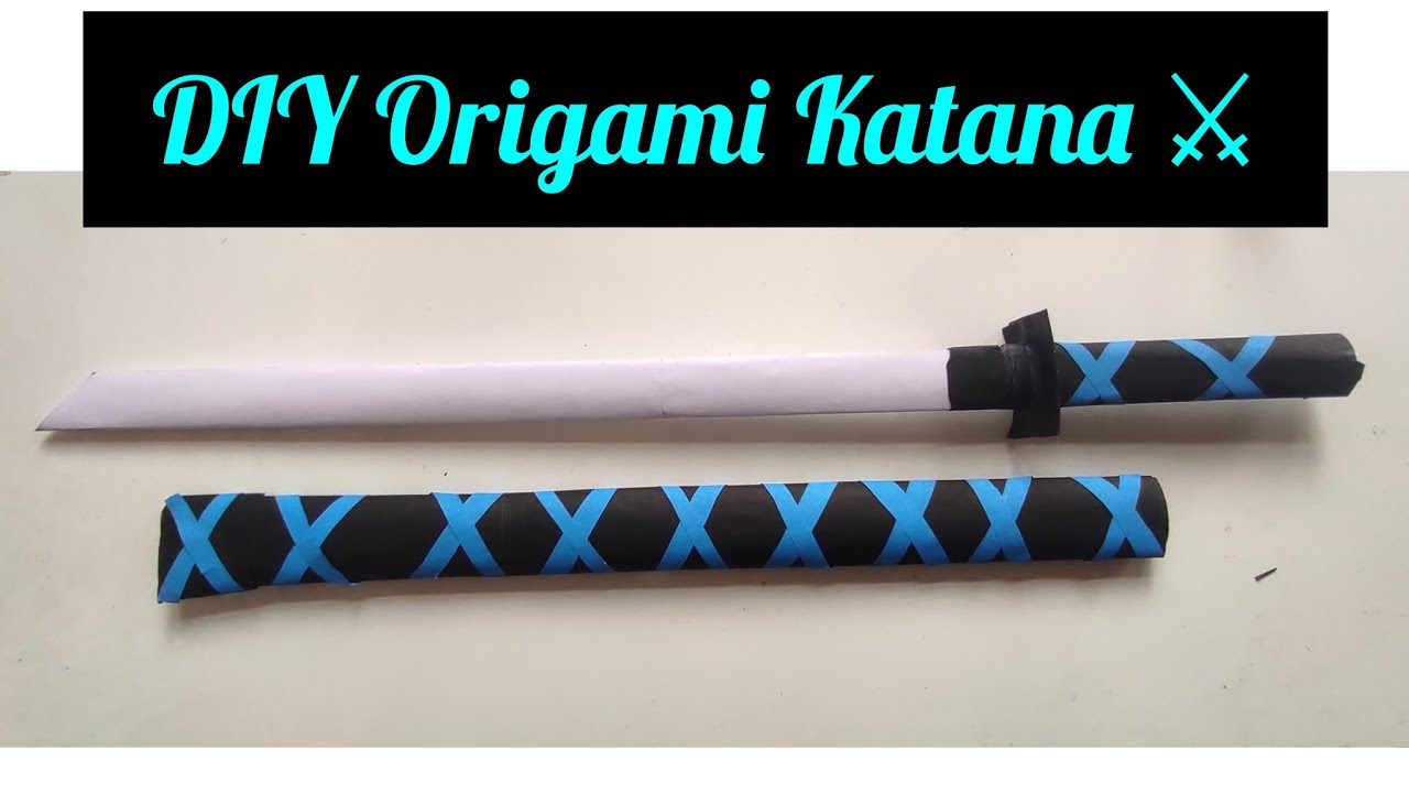 How to make a Katana easy origami paper craft - Ninja weapon 