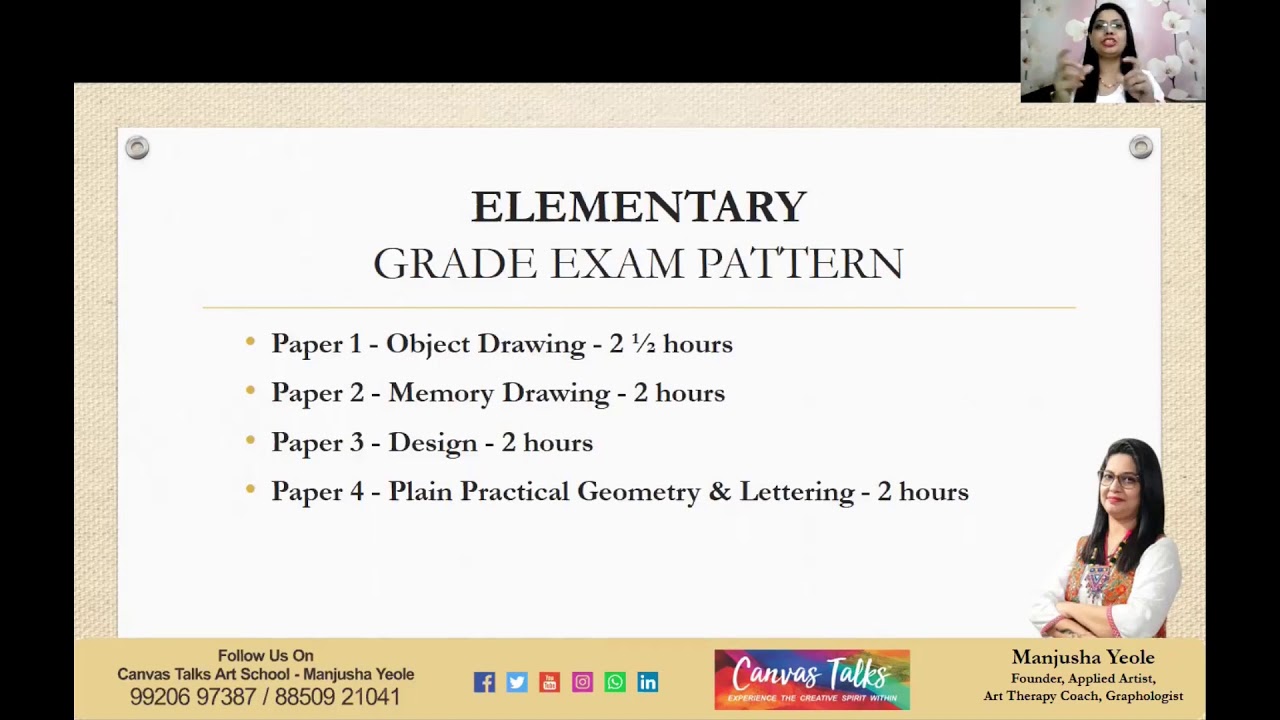 Elementary Intermediate Drawing Grade Exam Pattern