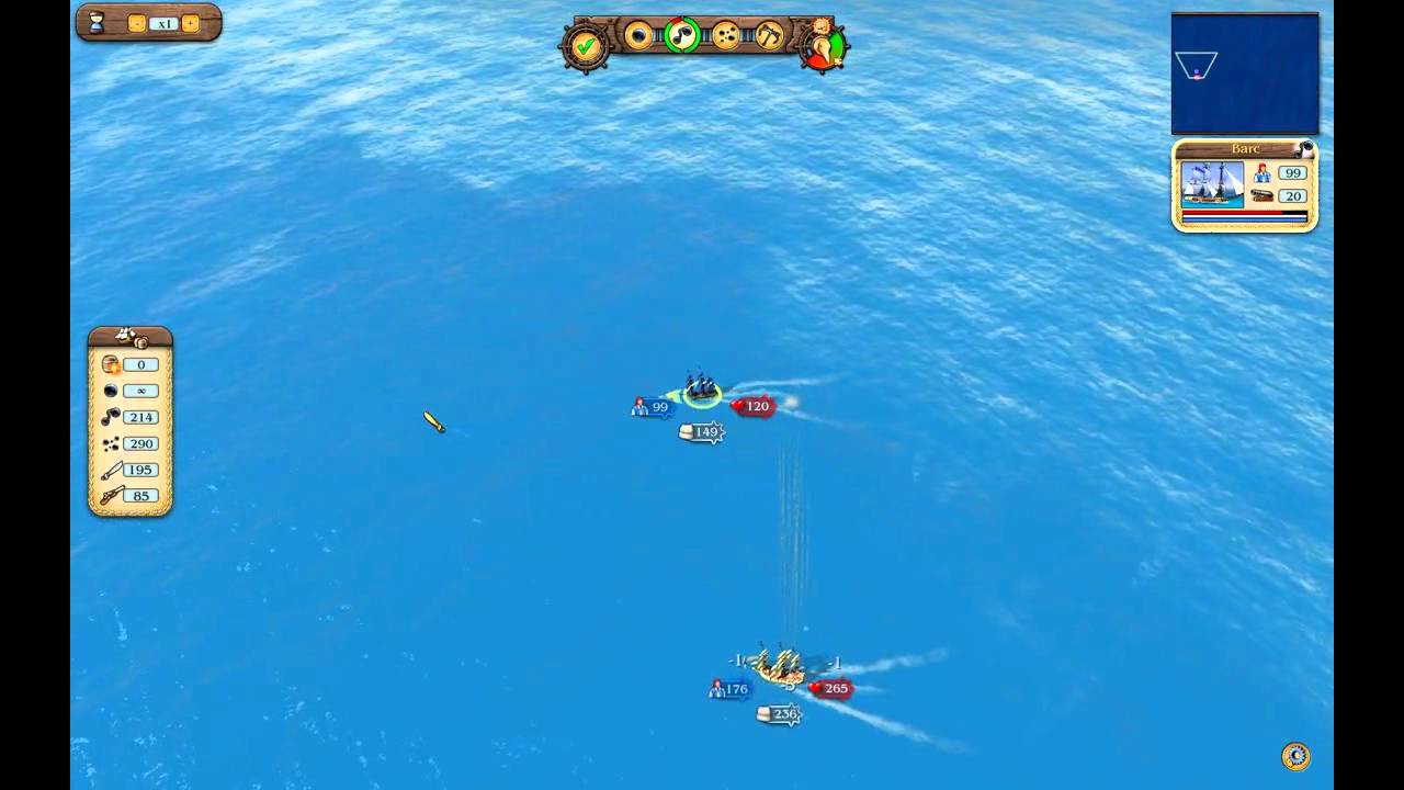 Port Royale 3: Battle (Barc captures Galleon and sinks 2 others)