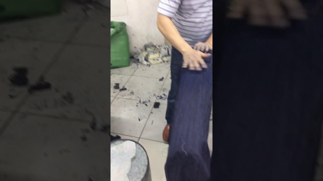 Hand sand denims