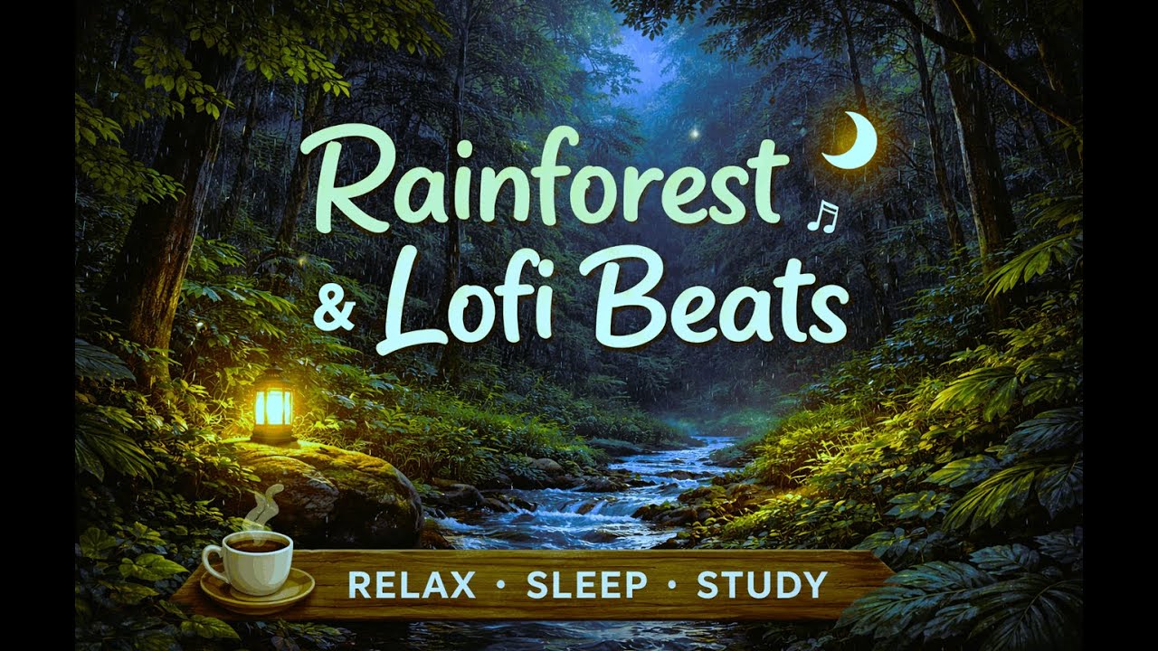 Rainforest Ambience with Lofi Music 🌧️🌿 Relax, Sleep, Study