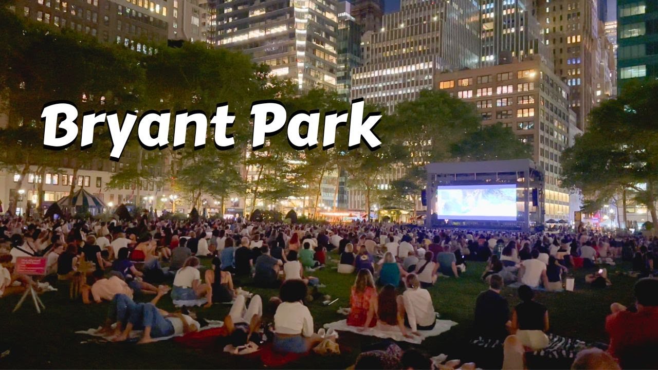 Bryant Park Night Walk - New York Walking Tour 4k