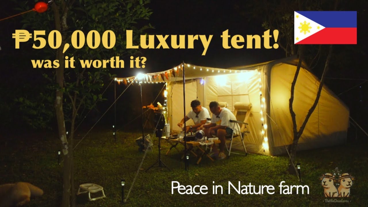 5 Star 2 Room Inflatable Tent Camping With Our Dog | Peace In Nature Farm | Philippines