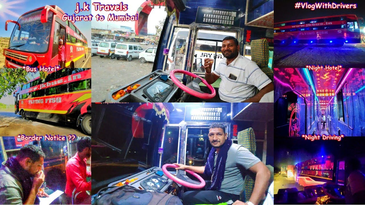 Vlog With Drivers 😎|| Gujarat To Mumbai Full Vlog 🤟 || J.k Travels  Flying Fish Bus 🚌