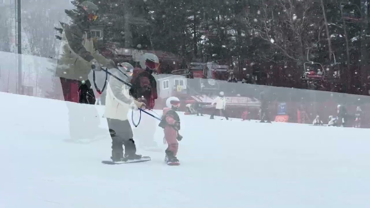 Ji han first snowboarding 