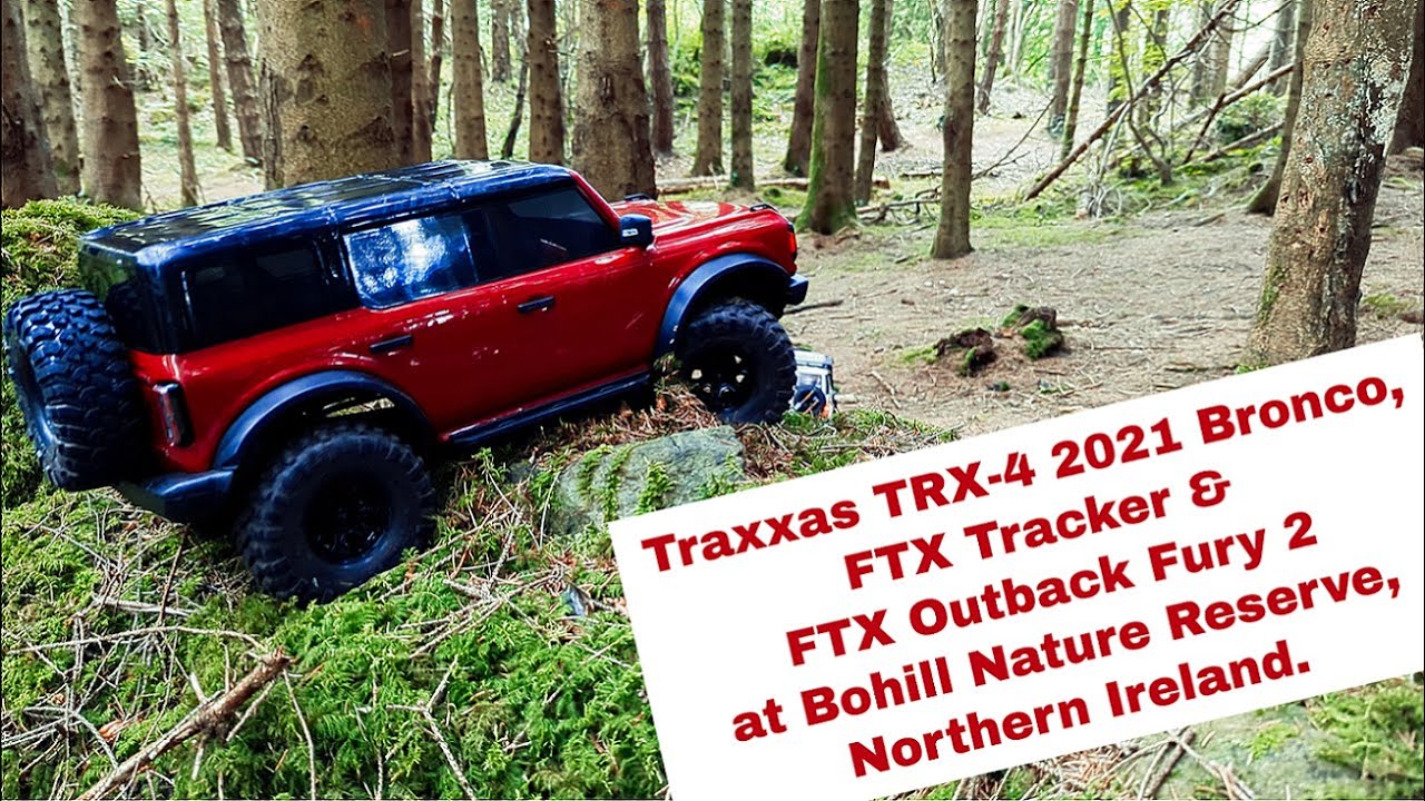 Traxxas TRX-4 2021 Ford Bronco, FTX Tracker & FTX Outback Fury 2 at Bohill Nature Reserve.