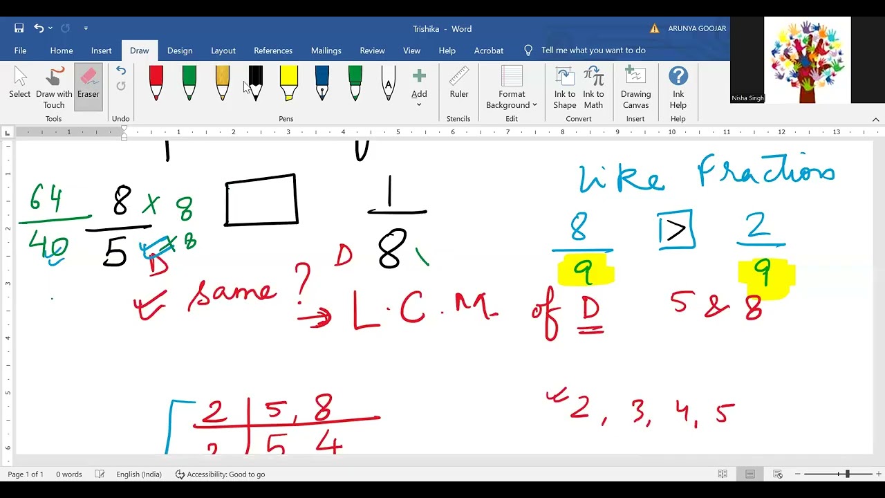 Comparison of Fractions