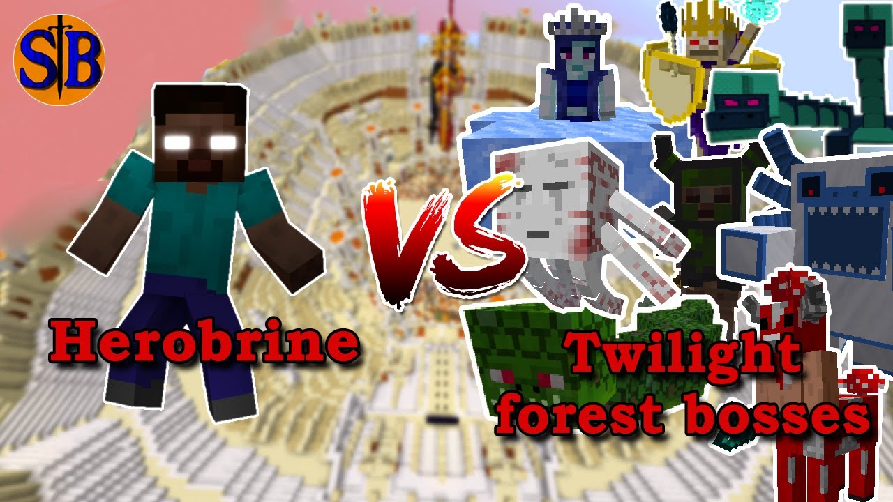 Herobrine (Entity Mod) vs Twilight Forest Bosses | Minecraft Mob Battle