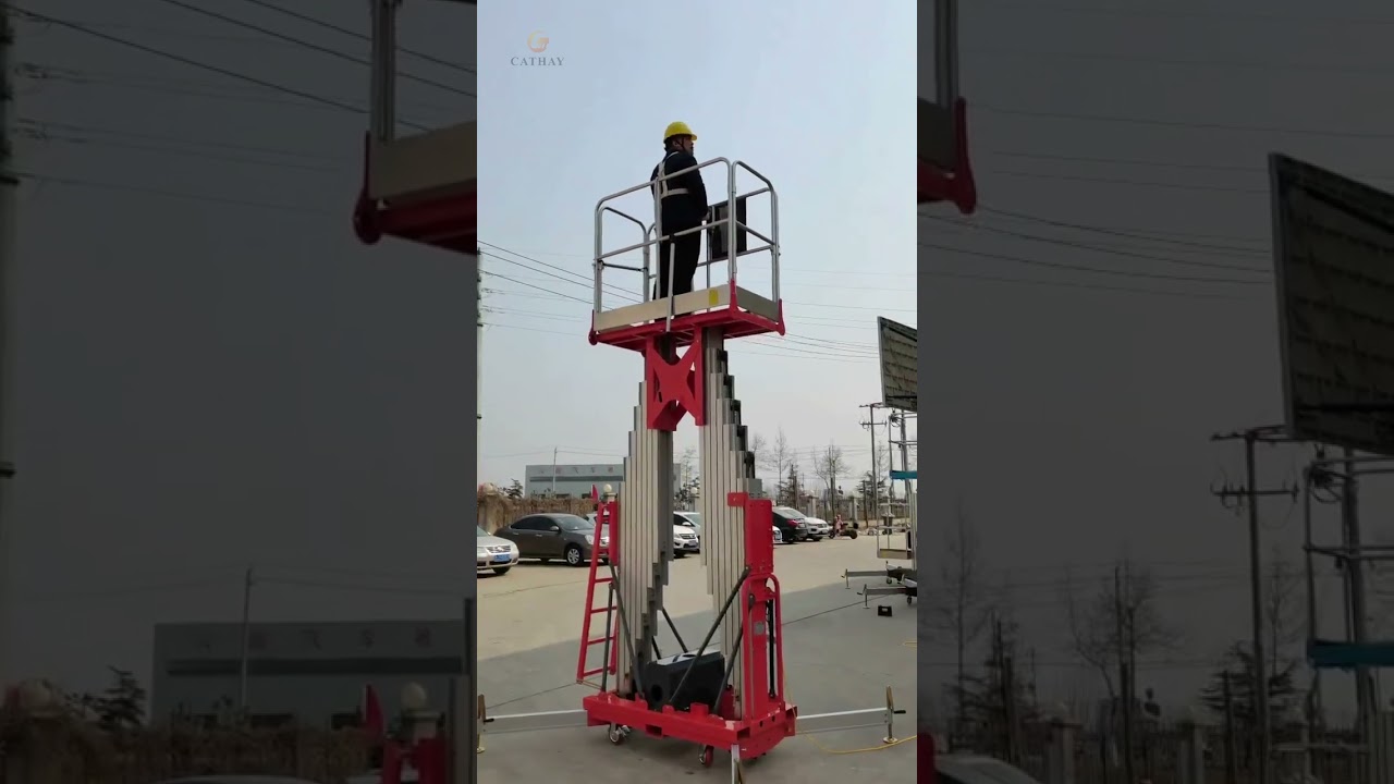 CATHAYLIFT 5~16m dual mast aluminum lift aerial work platform  Shandong Cathay Machinery Co, ltd